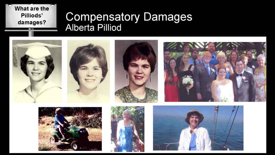 Photo collage of Alberta Pilliod
